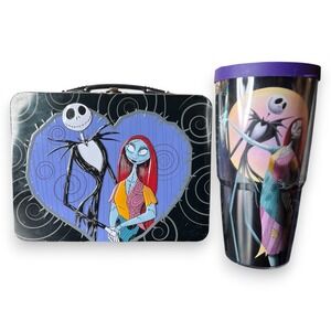 Nightmare‎ Before Christmas Jack Sally & Zero Large Lunch Box w Tervis Tumbler